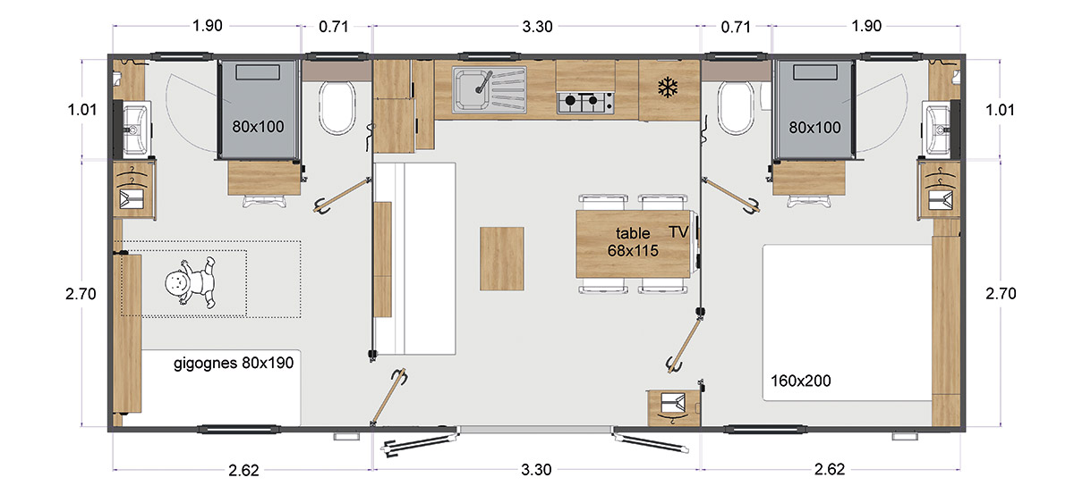 Rapidhome Standing VP 92 - Neuf - Gamme Standing - Zen Mobil homes