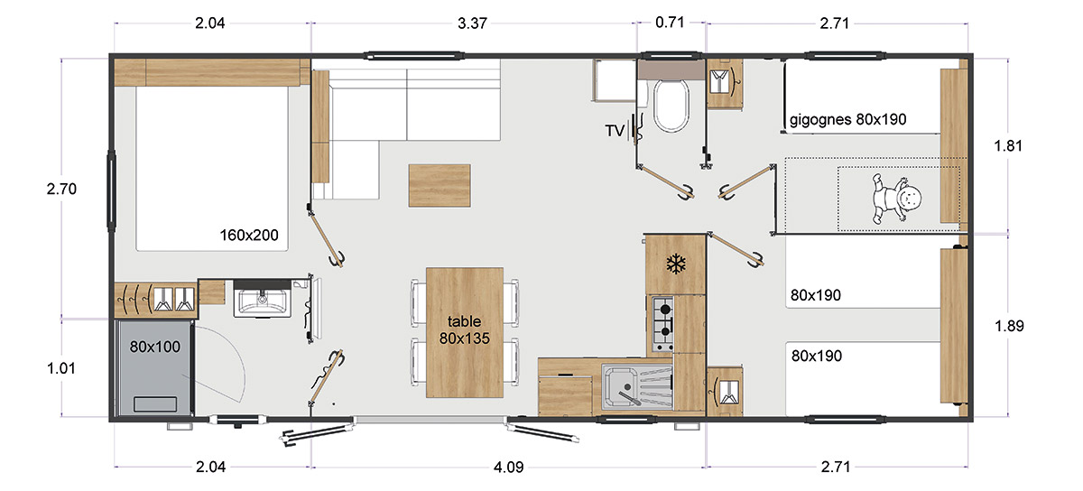 Rapidhome Standing VP 870 - Neuf - Gamme Standing - Zen Mobil homes