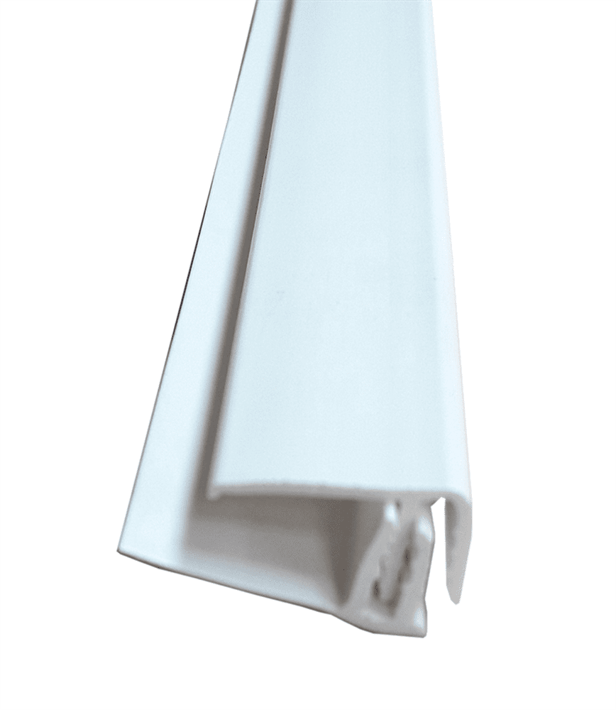 Profil plat blanc en PVC 20x2mm longueur 2,05m pour mobilhome