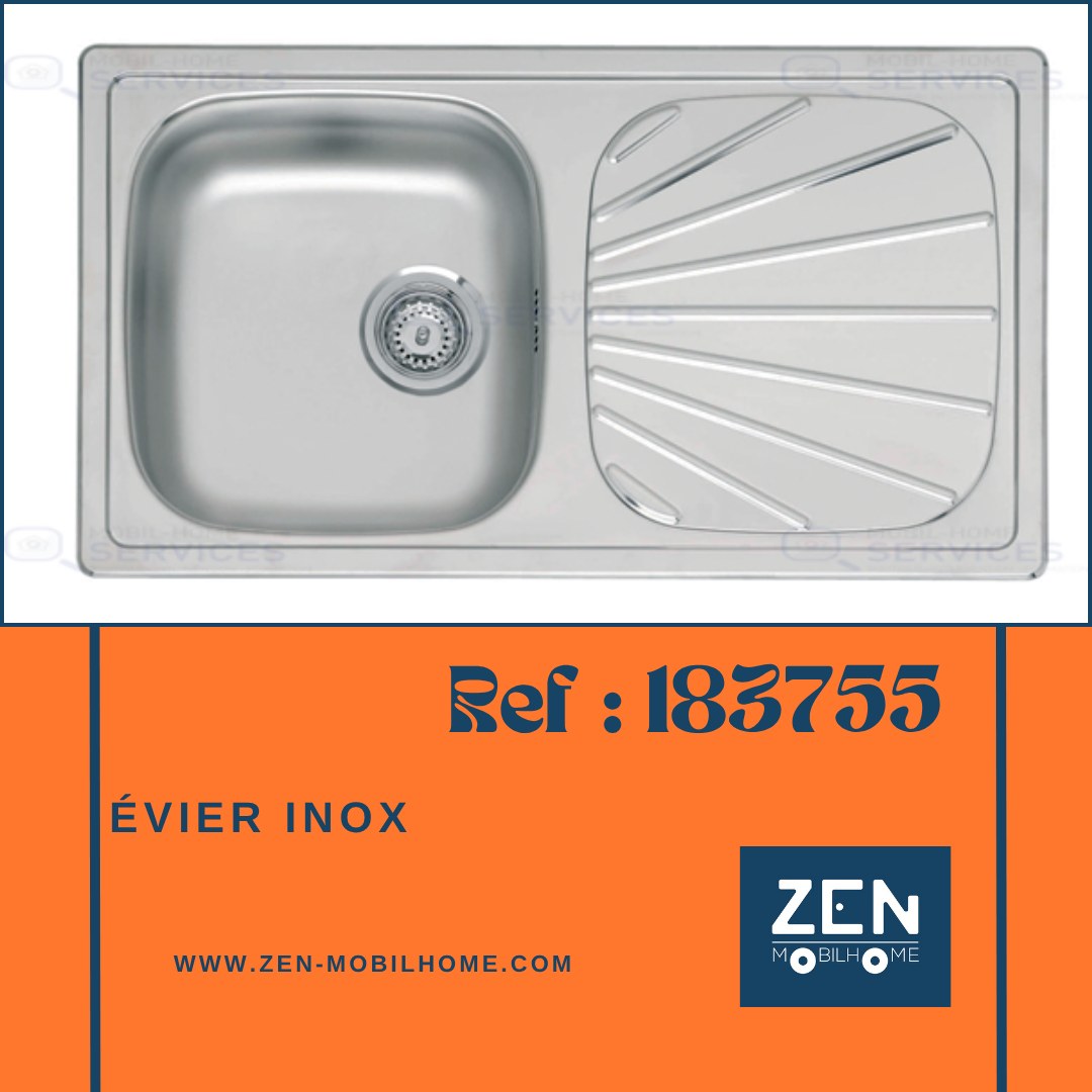 183755 - evier inox – pièce détachée française – Zen Mobil homes