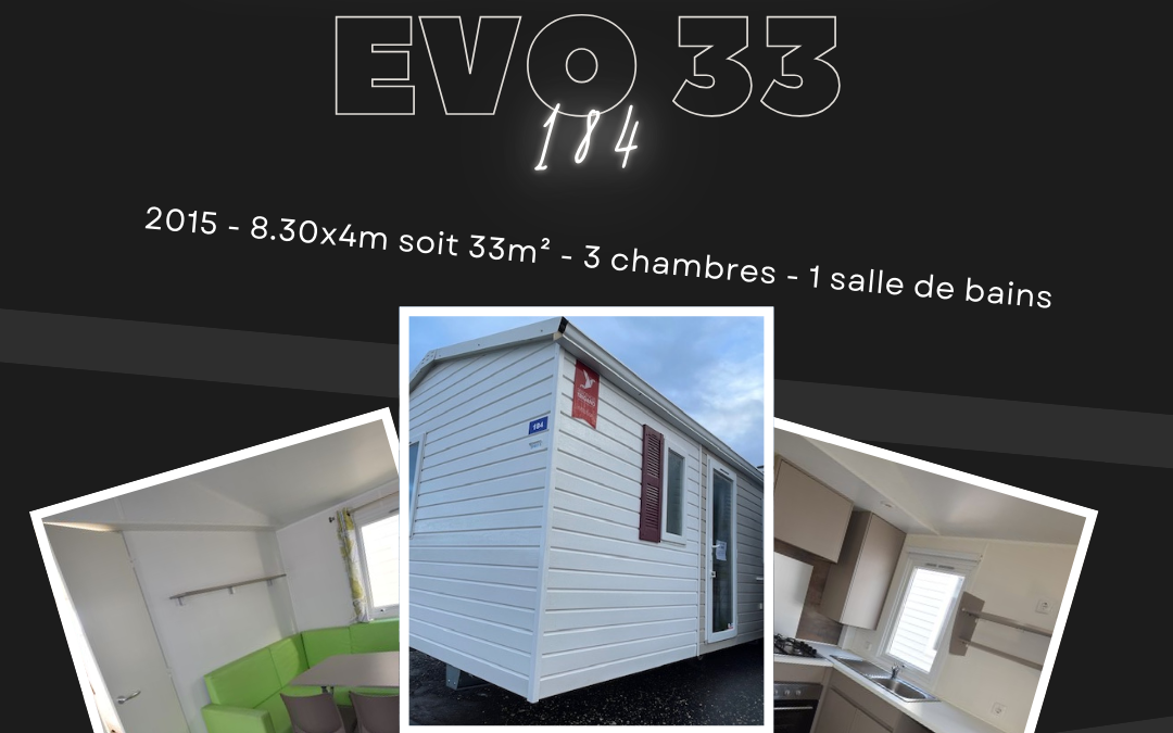 Trigano Evo 184 – 2015 – Mobil home d’occasion – 16 300€ – 3 chambres