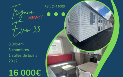Trigano Evo 33 – 2411003 – 2012 – Mobil home d’occasion – 16 000€ – 3 chambres
