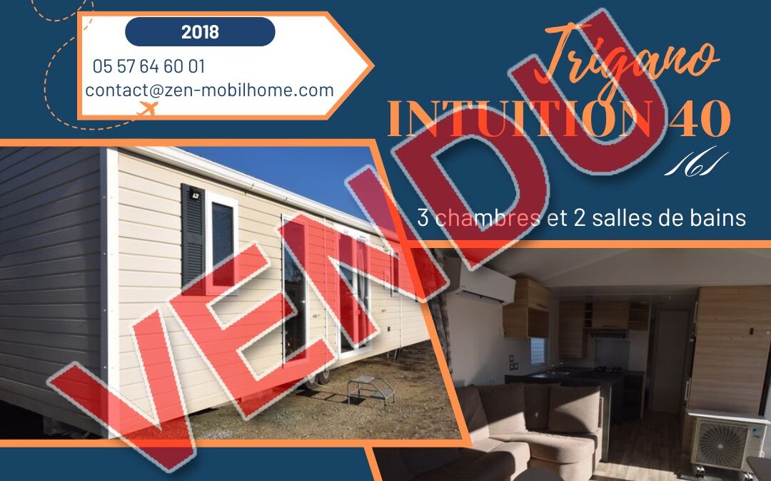 Trigano Intuition 40 – 161 – Mobil home d’occasion – 25 000€ – 3 chambres