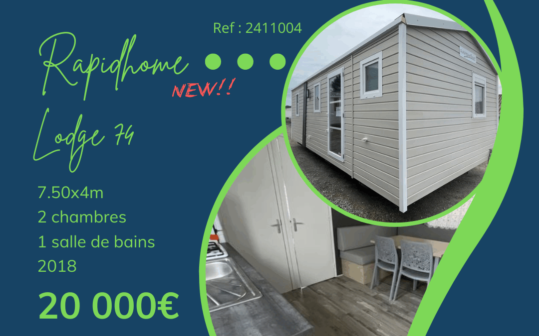 Rapidhome Lodge 74 – 2411004 – 2018 _ Mobil home d&rsquo;occasion – 20 000€ – 2 chambres