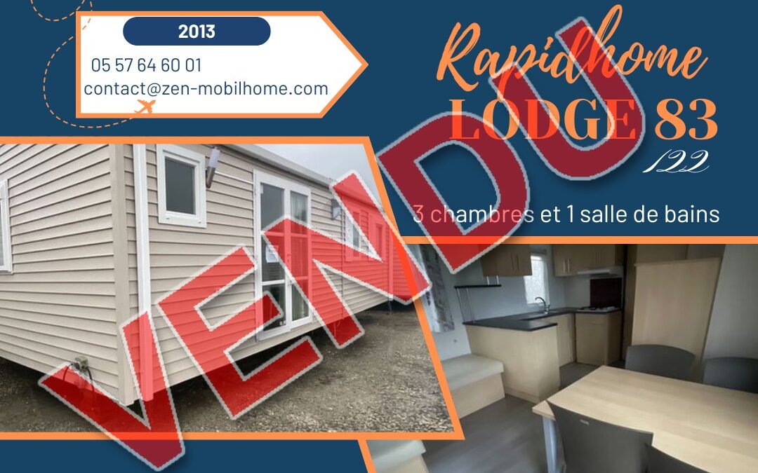 Rapidhome Lodge 83 – 122 – Mobil home d’occasion – 14 500€ – 3 chambres