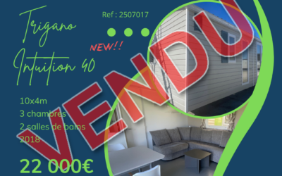 Trigano Intuition 40 – 2507017 – 2018 – Mobil home d&rsquo;occasion – 22 000€ – 3 chambres