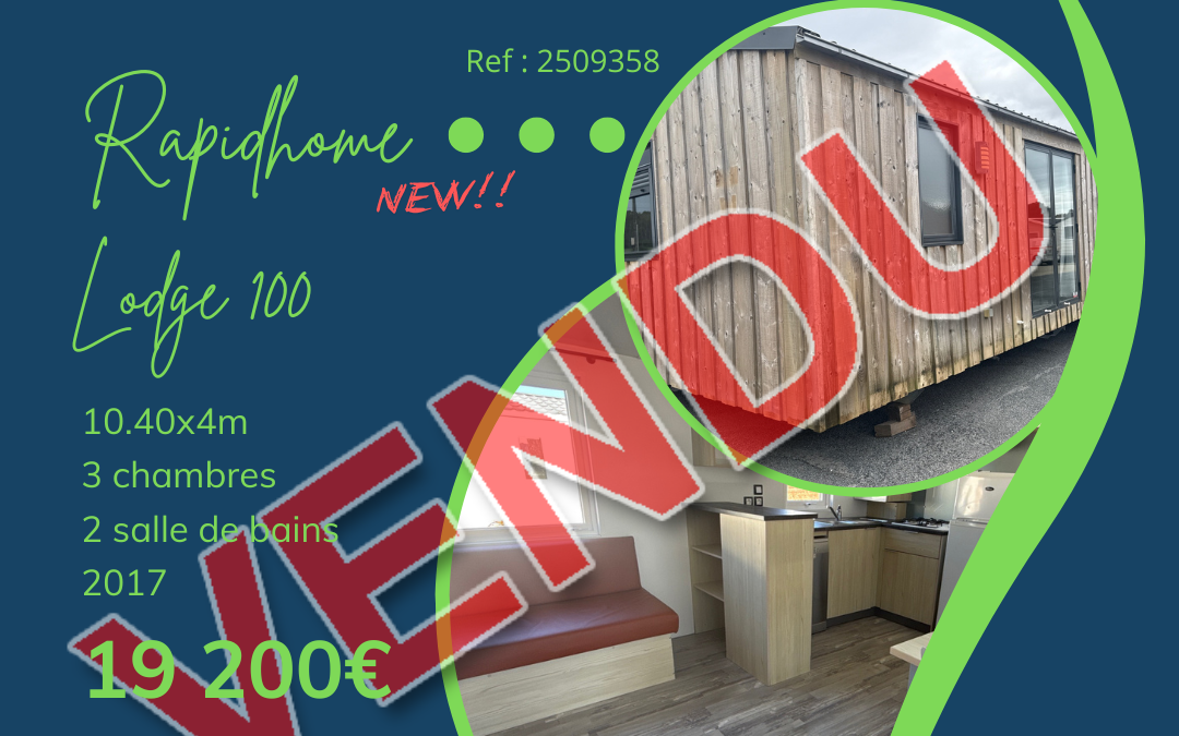 Rapidhome Lodge 100 – 2509358 – 2017 – Mobil home d&rsquo;occasion – 19 200€ – 3 chambres