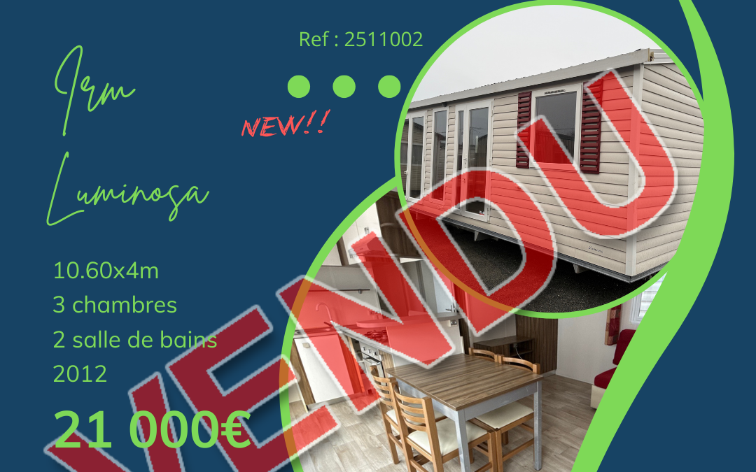 Irm Luminosa  –  2511002  –  2012  –  Mobil home d&rsquo;occasion  –  21 000€  –  3 chambres