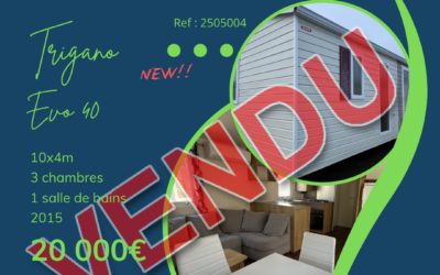 Trigano Evo 40 – 2505004 – 2015 – Mobil home d&rsquo;occasion – 20 000€ – 3 chambres