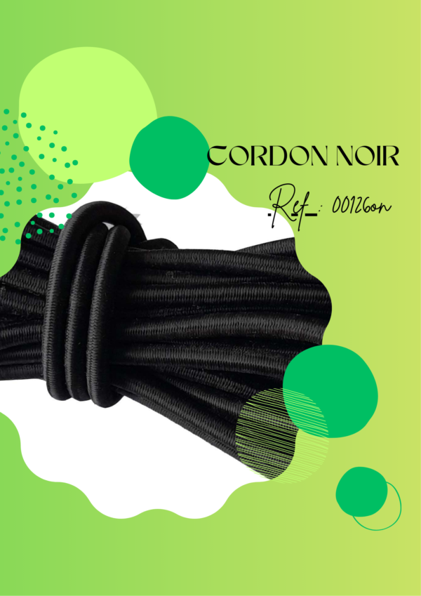 00126ON - Cordon élastique - NOIR